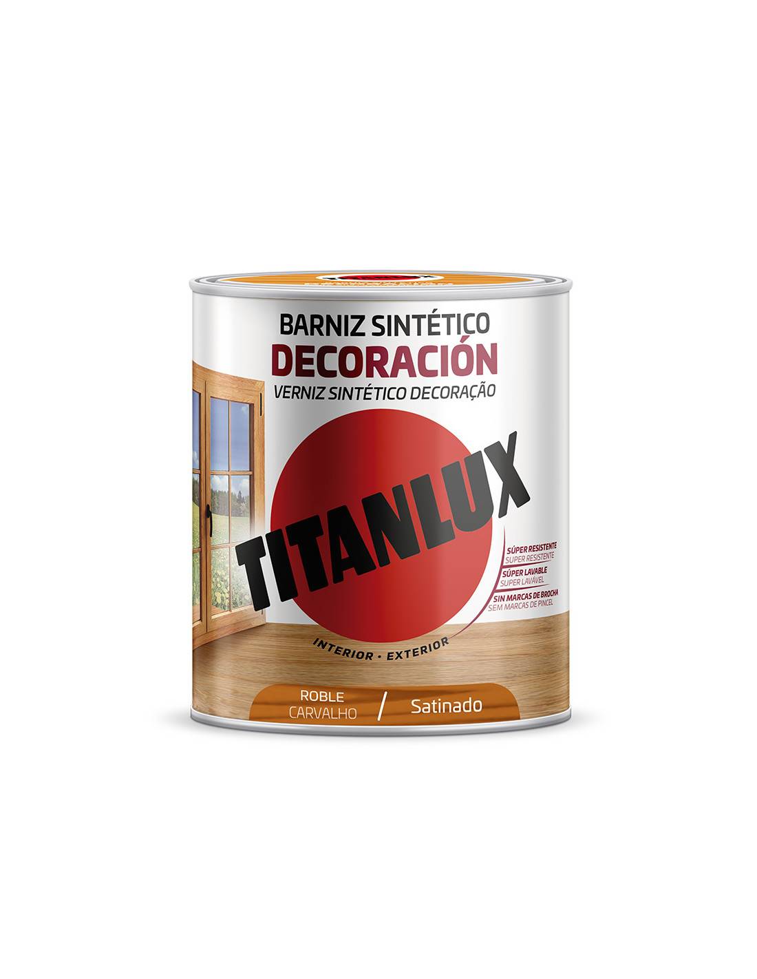 Vernis Chêne Satiné Titanlux 0,25l Protection Et Finition Satinée Chêne Pour Bois Intérieurs. - Titan-0