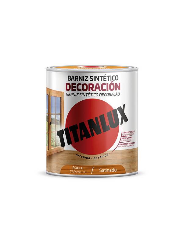 Vernis Chêne Satiné Titanlux 0,25l Protection Et Finition Satinée Chêne Pour Bois Intérieurs. - Titan