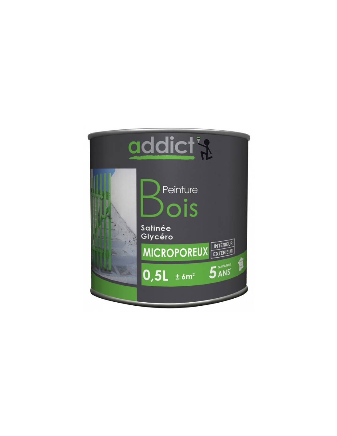 Peinture Bois Addict Brun 0.5l Protection Et Décoration Du Bois Longue Durée - Addict-2