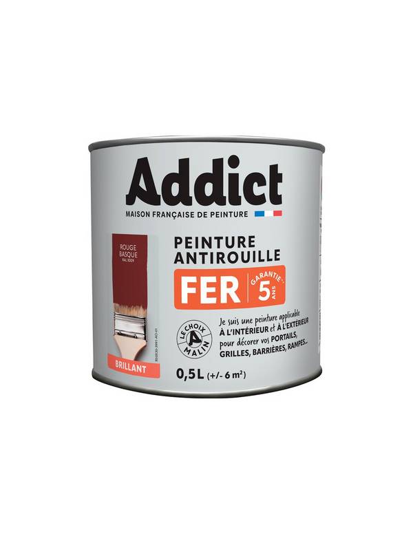 Peinture Fer Rouge Oxyde Addict Protection Anti-rouille Durable Pour Métaux - Addict