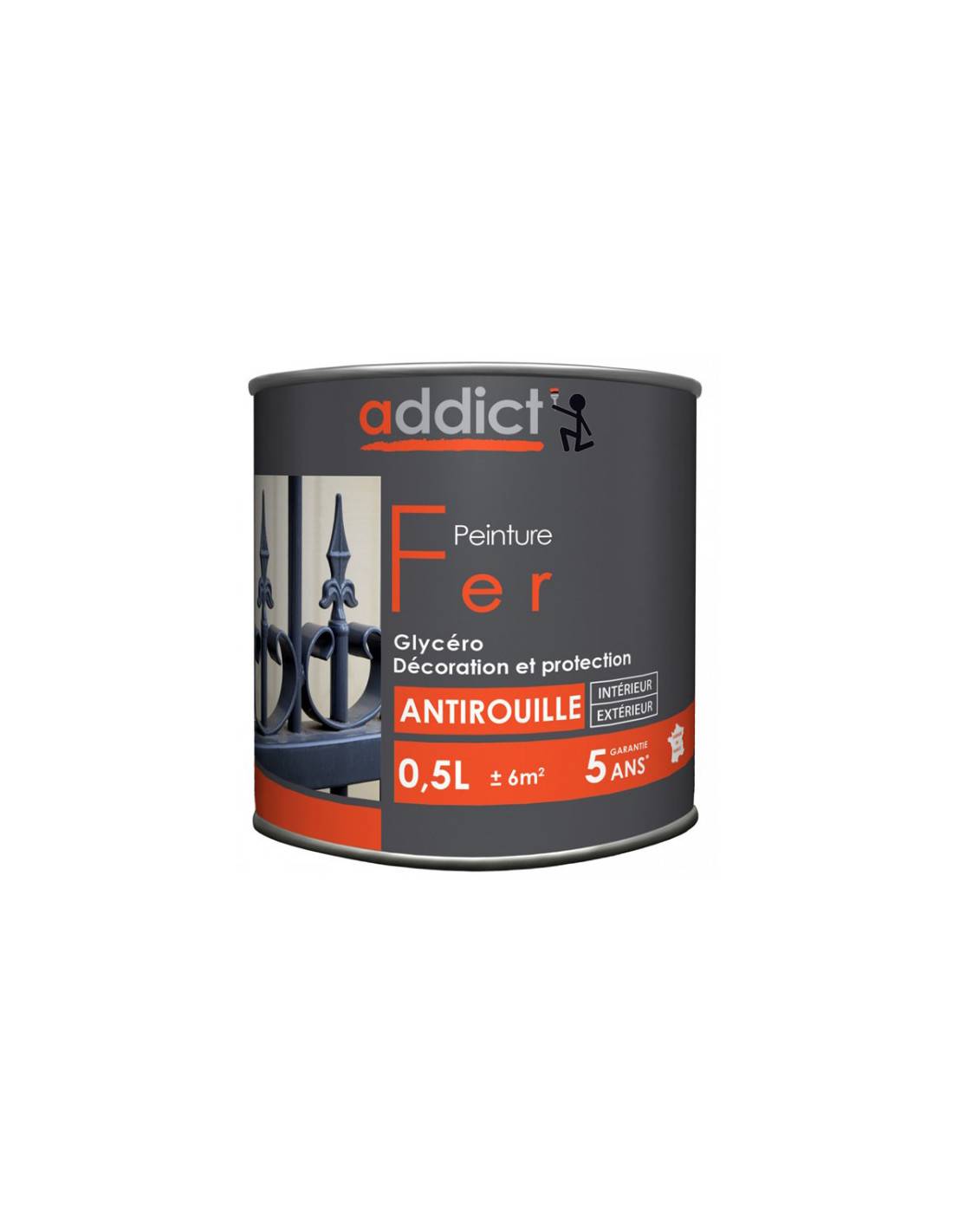 Peinture Fer Gris Argent Antirouille & Finition élégante - Addict-0