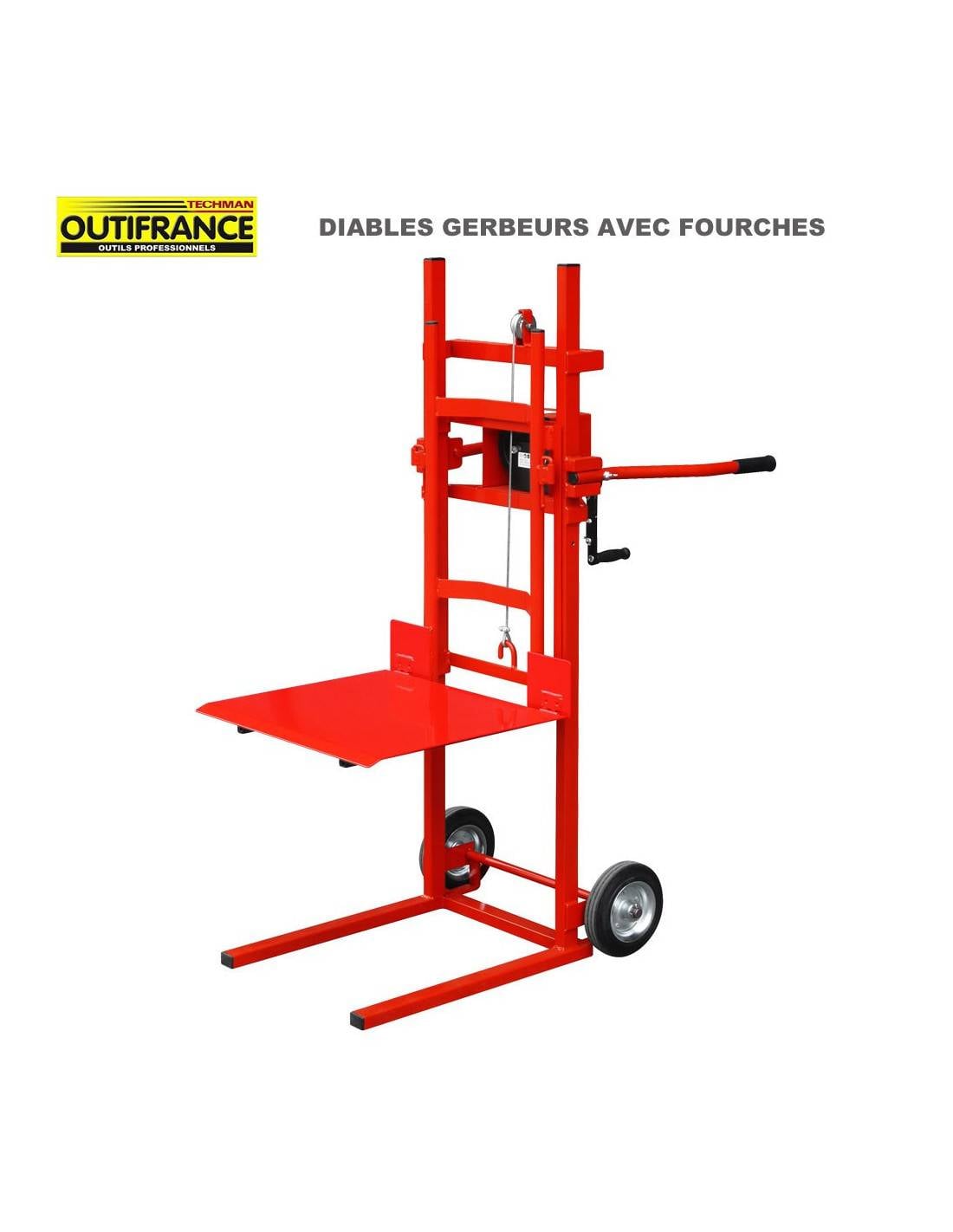 Diable Gerbeur 150 Kg Manutention Facile Charges Lourdes - Outifrance-0