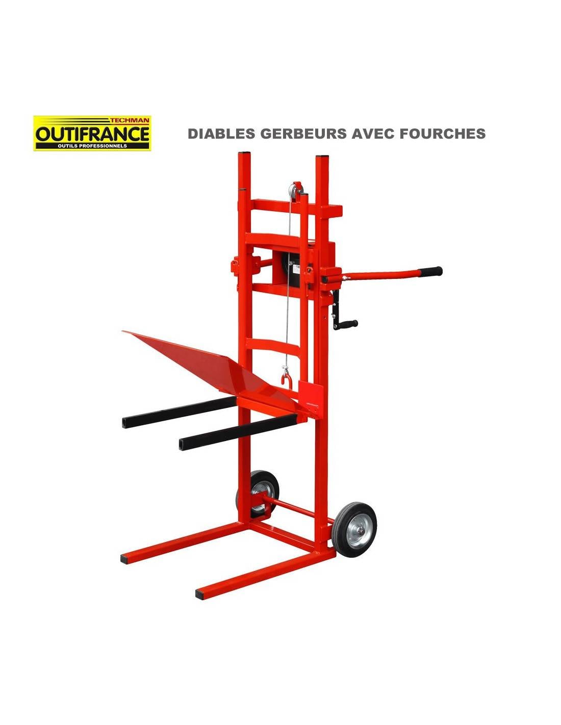 Diable Gerbeur 150 Kg Manutention Facile Charges Lourdes - Outifrance-1