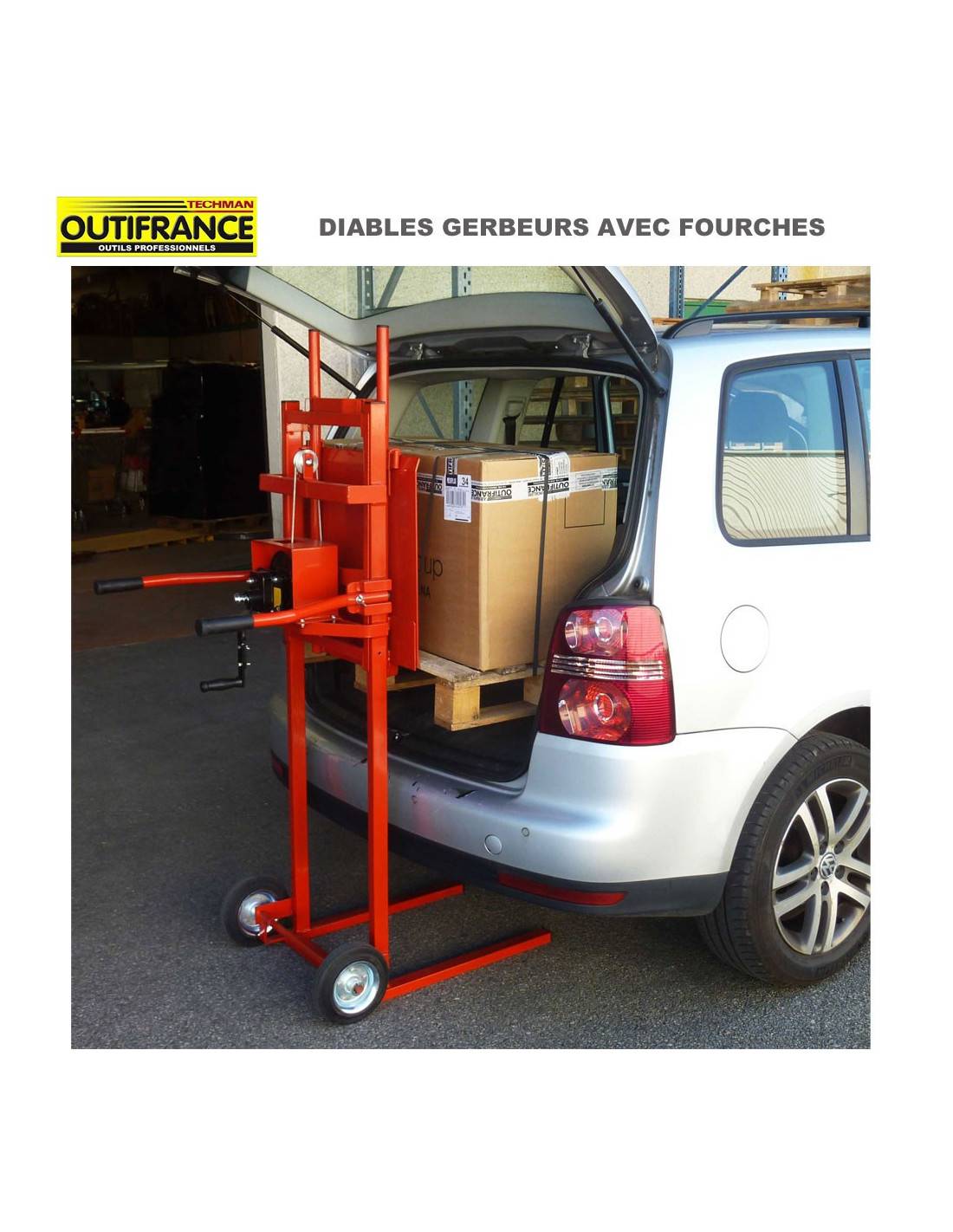 Diable Gerbeur 150 Kg Manutention Facile Charges Lourdes - Outifrance-2