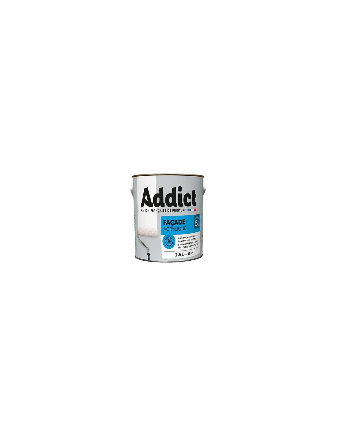 Peinture Façade Acrylique 2.5 Litres Ton Pierre Protection Durable Pour Façades Extérieures - Addict-0