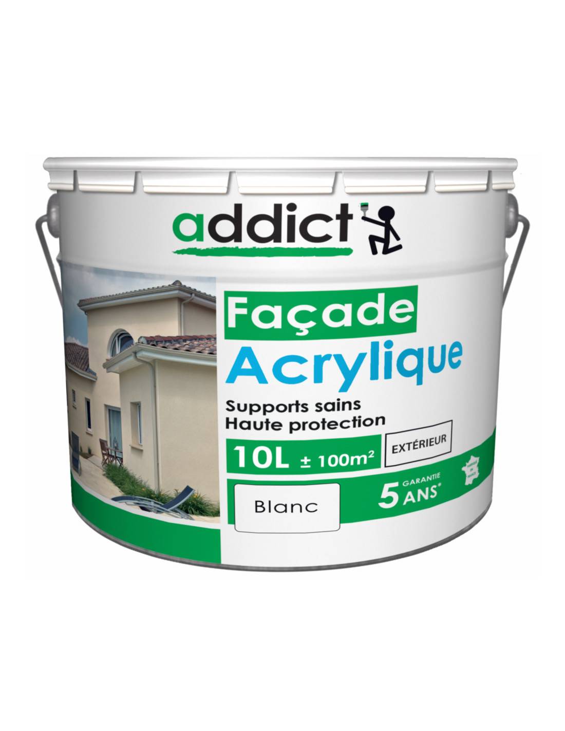 Peinture Façade Acrylique 10l Blanc Protection Et Blancheur Longue Durée - Addict-0