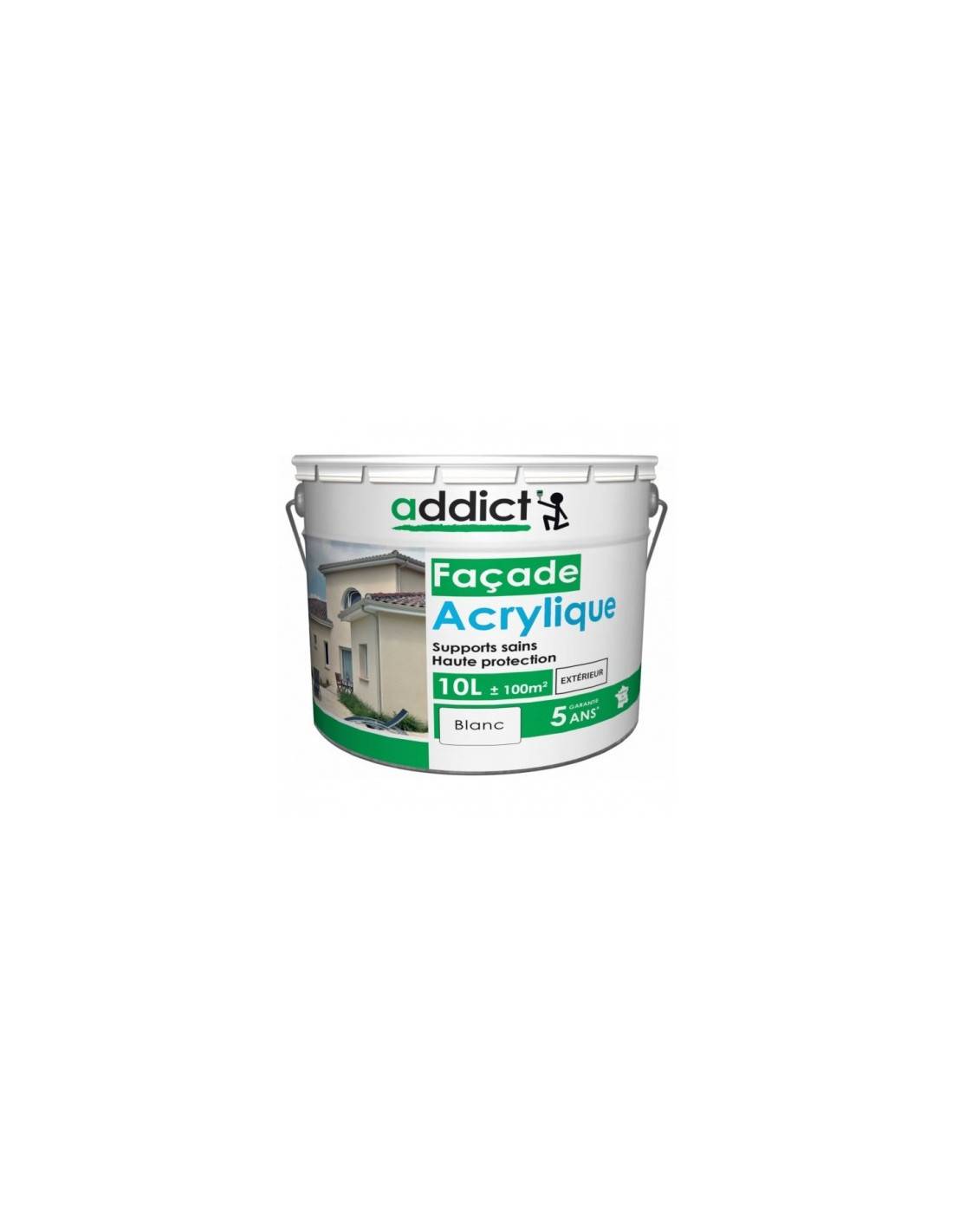 Peinture Façade Acrylique 10l Blanc Protection Et Blancheur Longue Durée - Addict-1