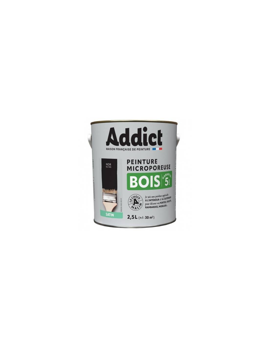 Peinture Bois 2.5 Litres Noir - Addict-0