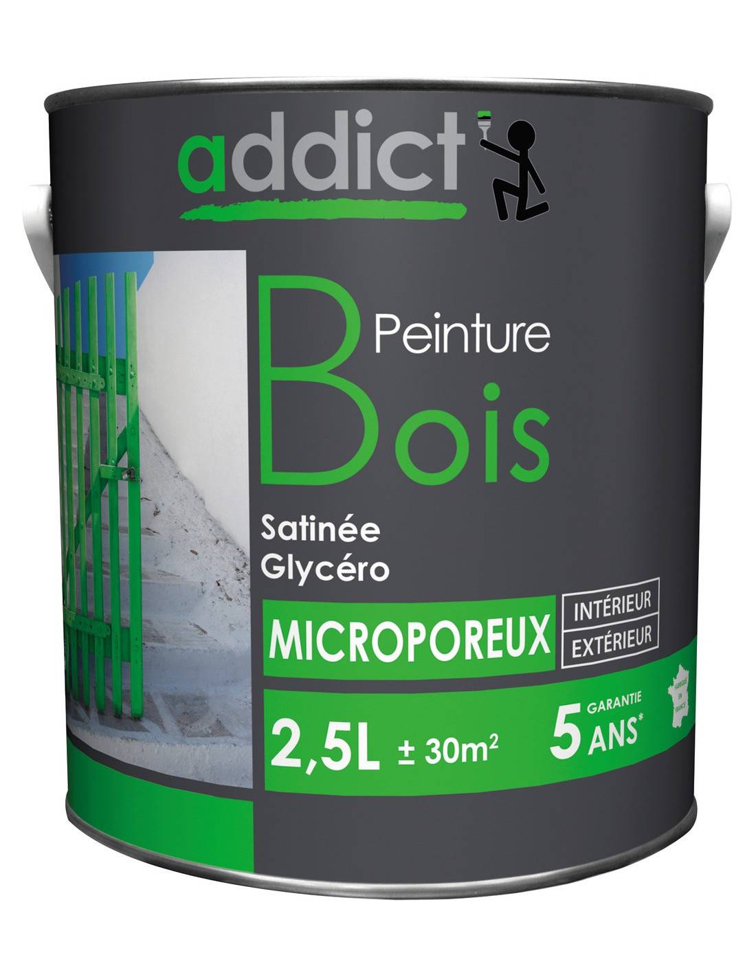 Peinture Bois 2.5 Litres Noir - Addict-1