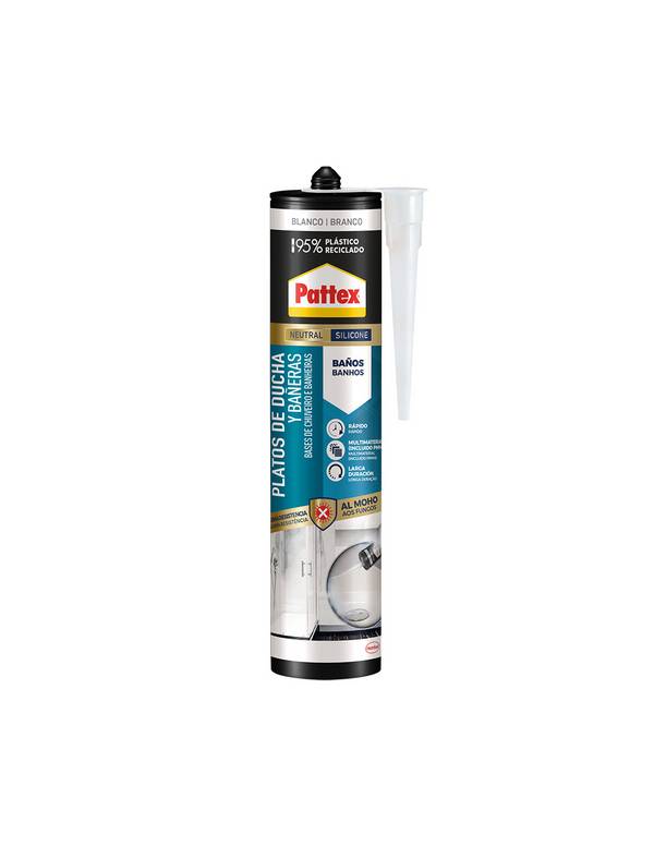 Pattex Douche & Baignoire Blanc Mastic Silicone Sanitaire étanche - Pattex