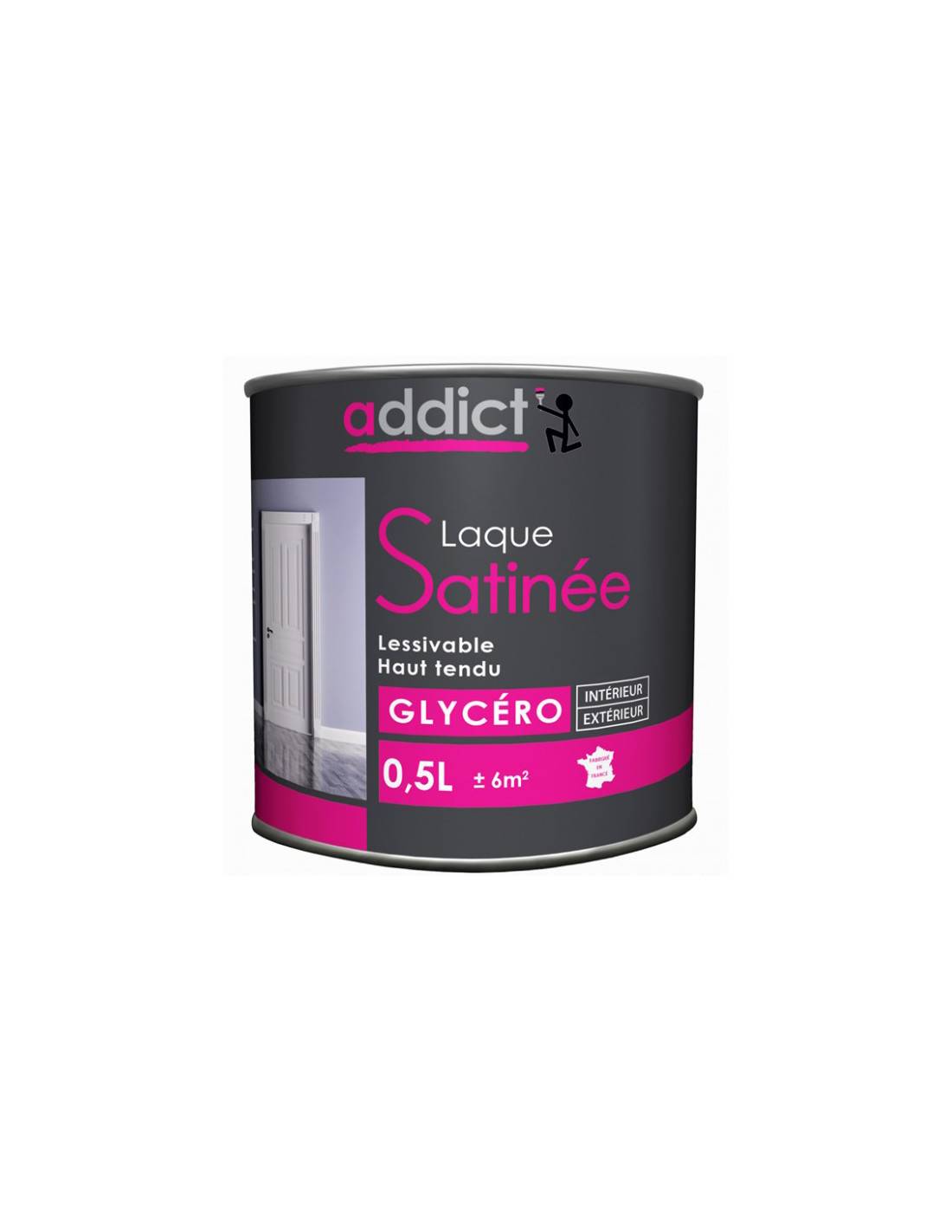Peinture Laque Satin Gris Addict Finition Glycéro Satinée Résistante - Addict-0