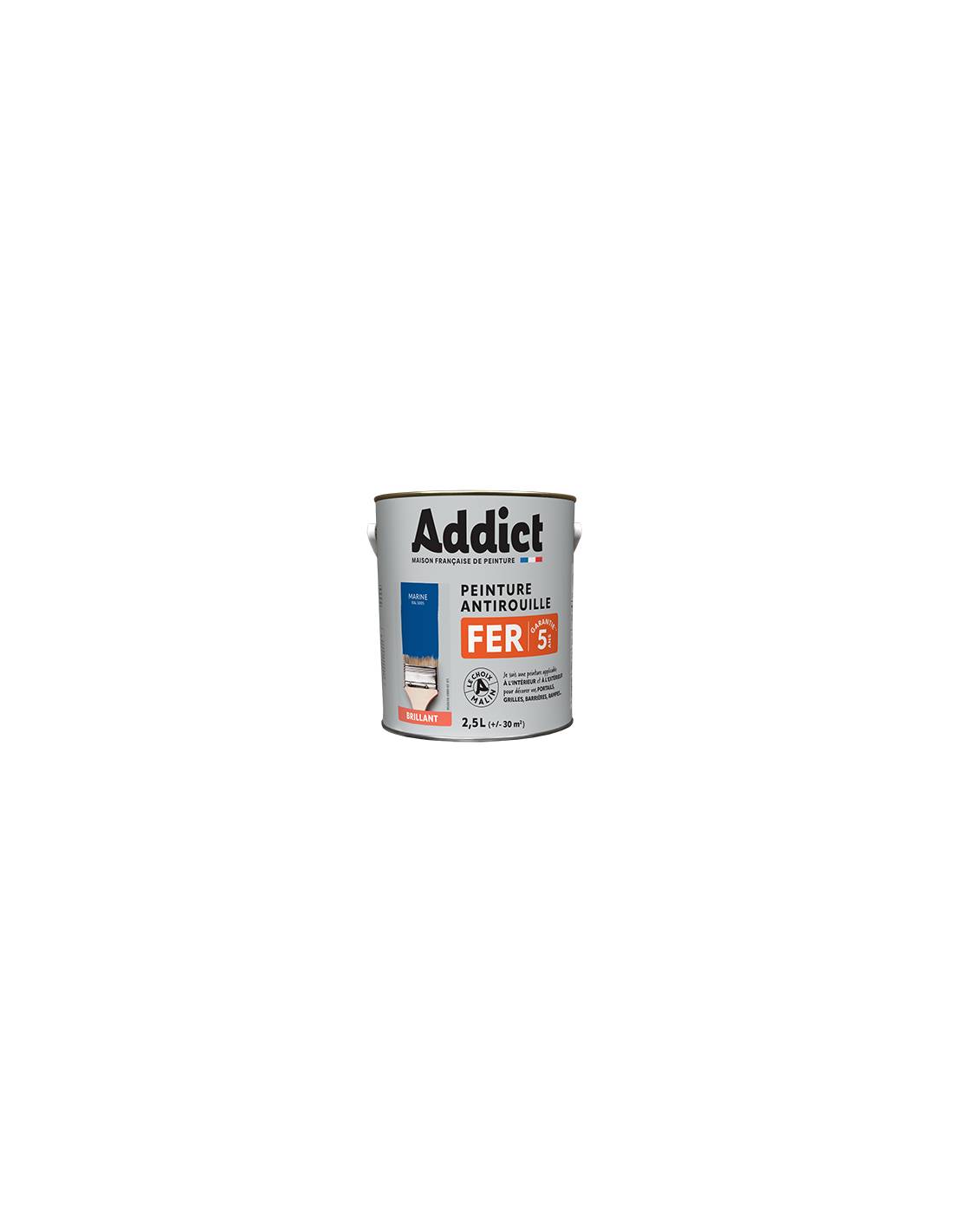 Peinture Fer Marine 2.5l Addict Protection Antirouille Et Décoration Fer Couleur Marine - Addict-0