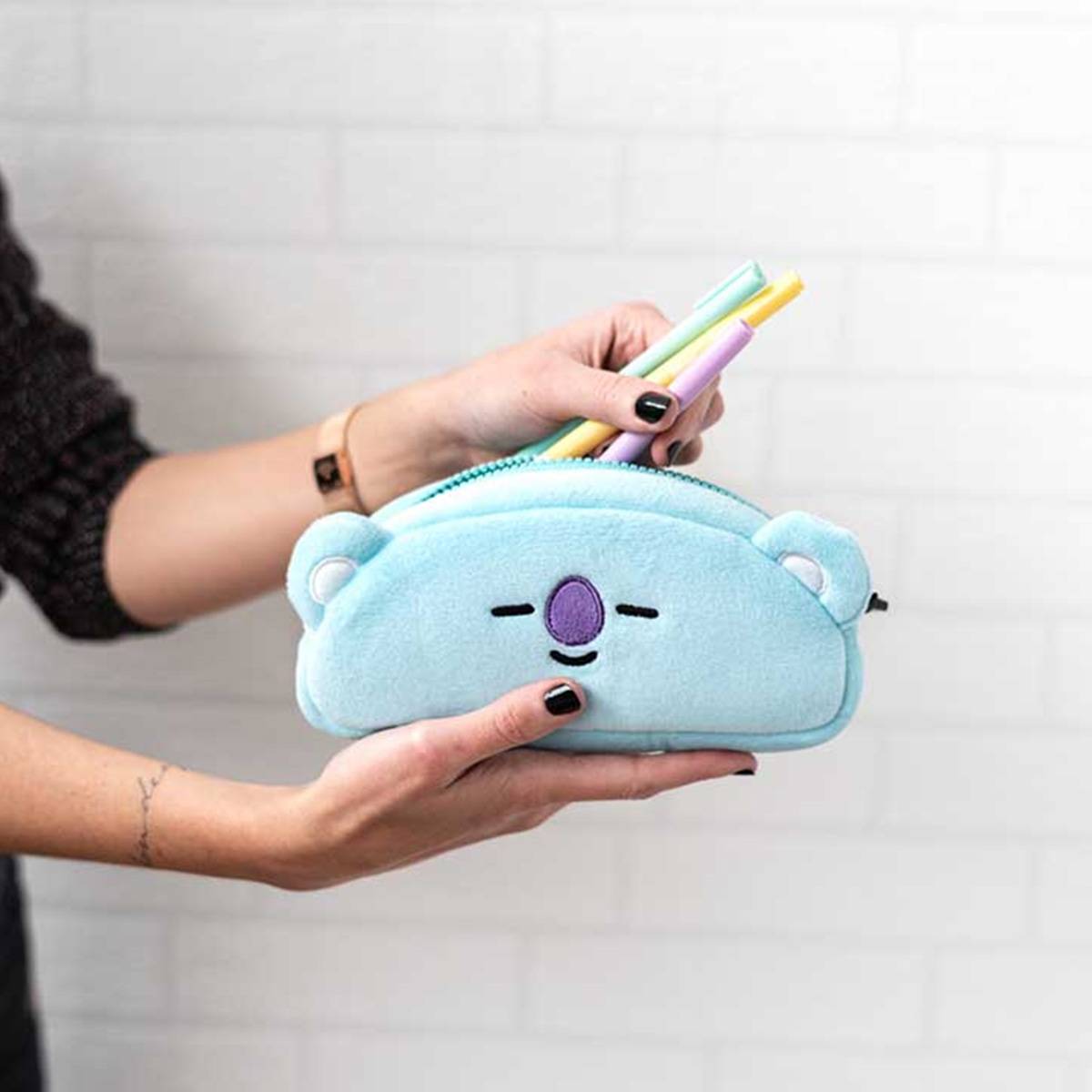 Trousse à Crayons KOYA en Peluche avec Fermeture Zippée-2