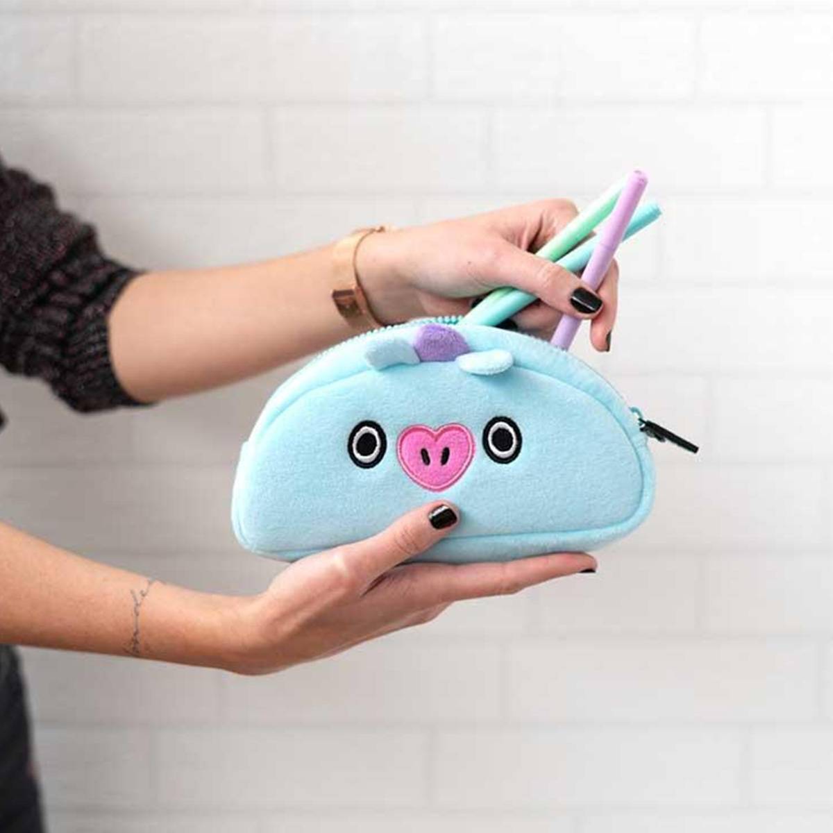 Trousse à Crayons MANG en Peluche avec Fermeture Zippée-2