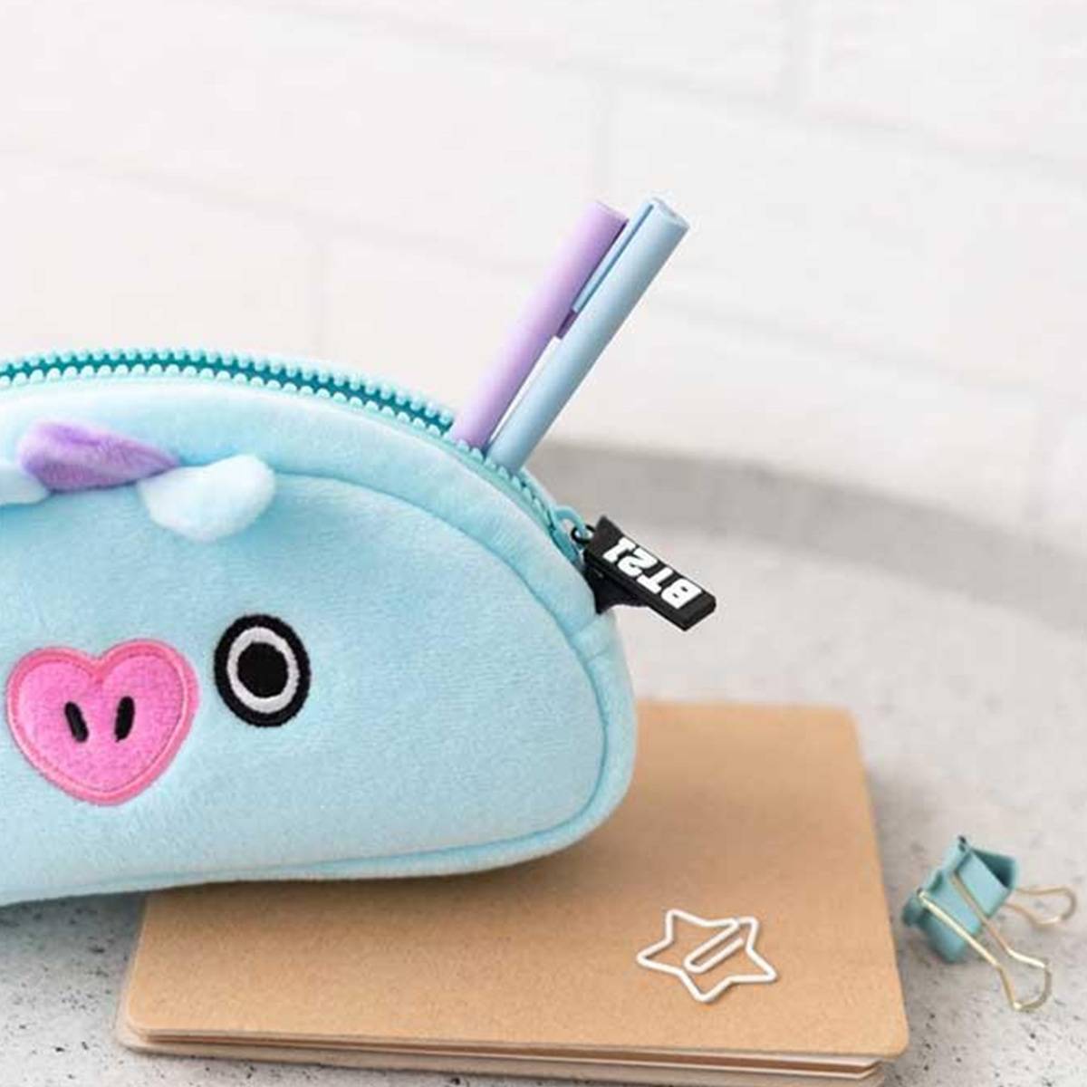 Trousse à Crayons MANG en Peluche avec Fermeture Zippée-4