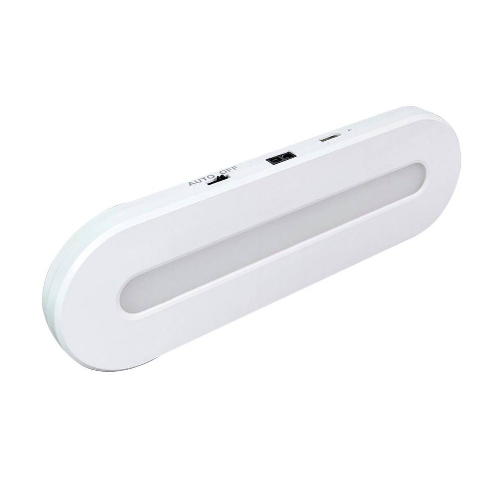 Réglette LED Blanc 15cm 0.8W, 80 lumens, 4000K, batterie recheargable, inter. On/Off/auto, fixation à coller - Tibelec-3