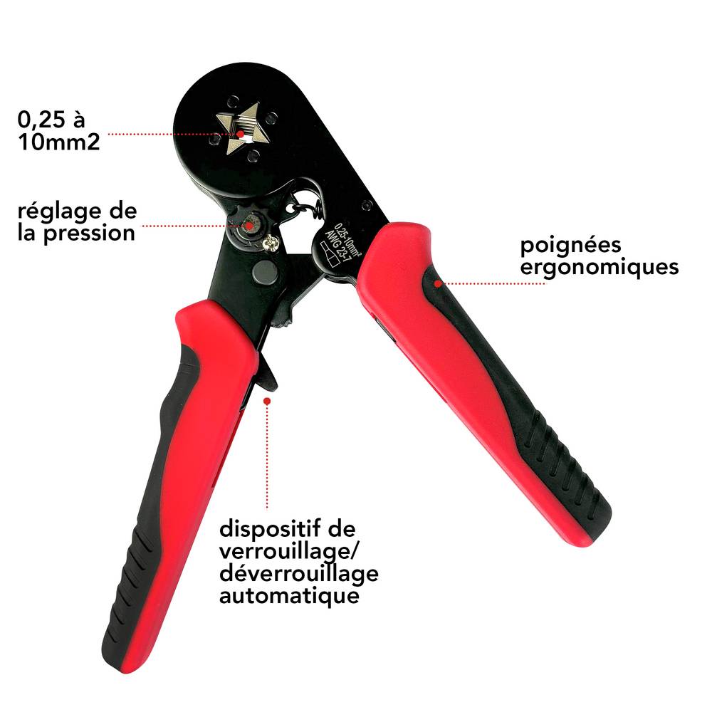 Coffret d'assortiment de 1200 embouts de cablage, 0.25 à 10mm2 + pince à sertir - Tibelec-1