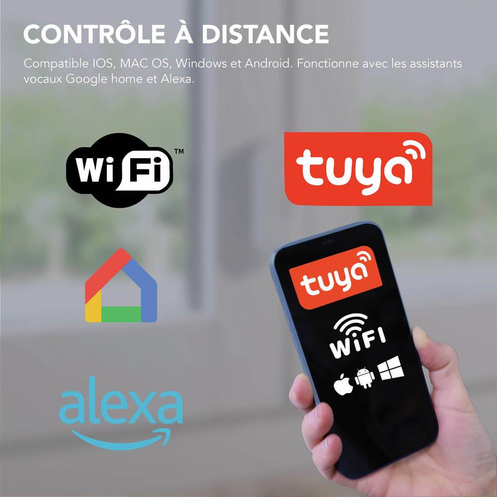 Contacteur d'alarme autonomme connecté, pour ouverture portes et fenetres, 100dB, garantie 3 ans - Tibelec-3
