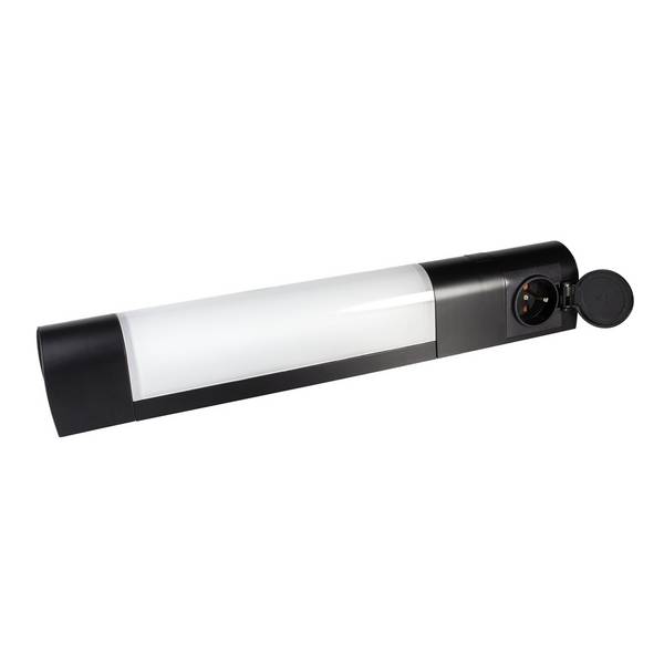 Applique Noire avec Prise 2PT sans Lampe pour Tube S19 13W Maxi - Design Pratique et Élégant- TIBELEC