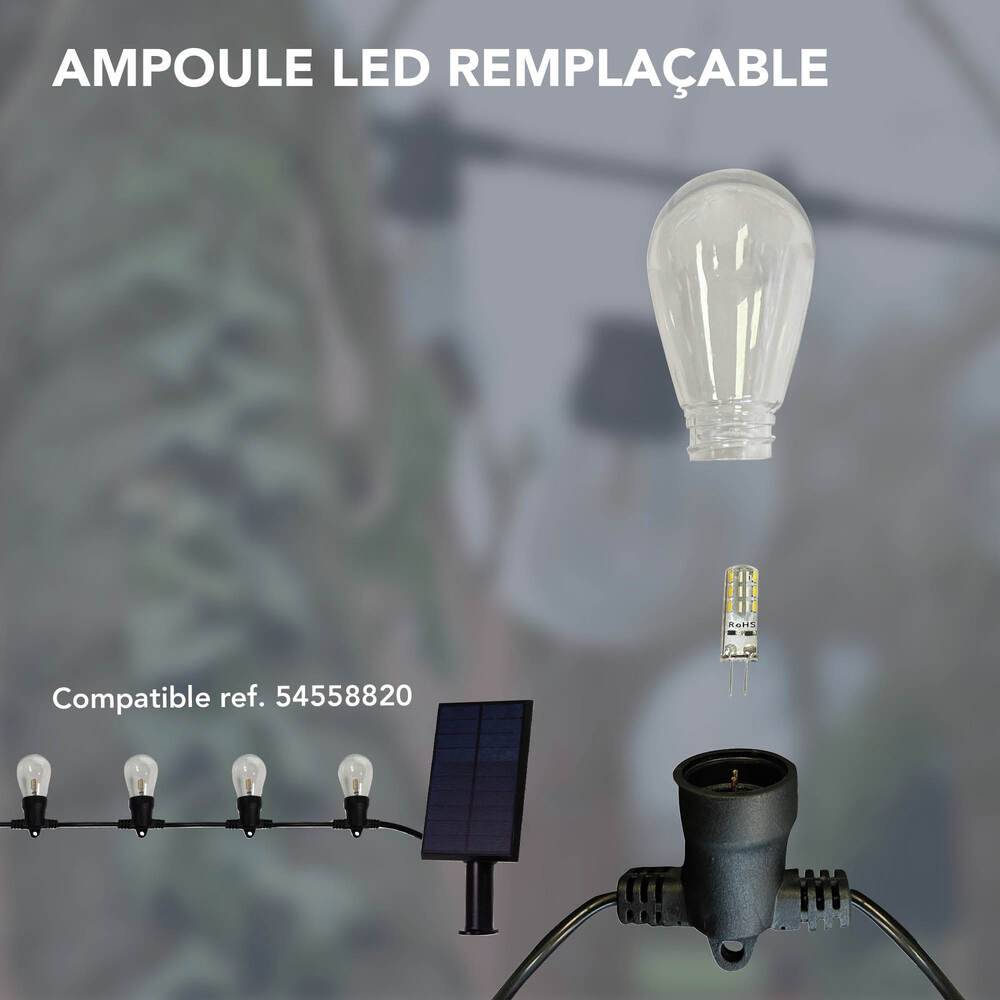 Lot 2 Ampoules LED G4 Diam. 10mm, 0.05W, 3.8 lumens, 3000K blanc chaud, basse consommation - Tibelec-1