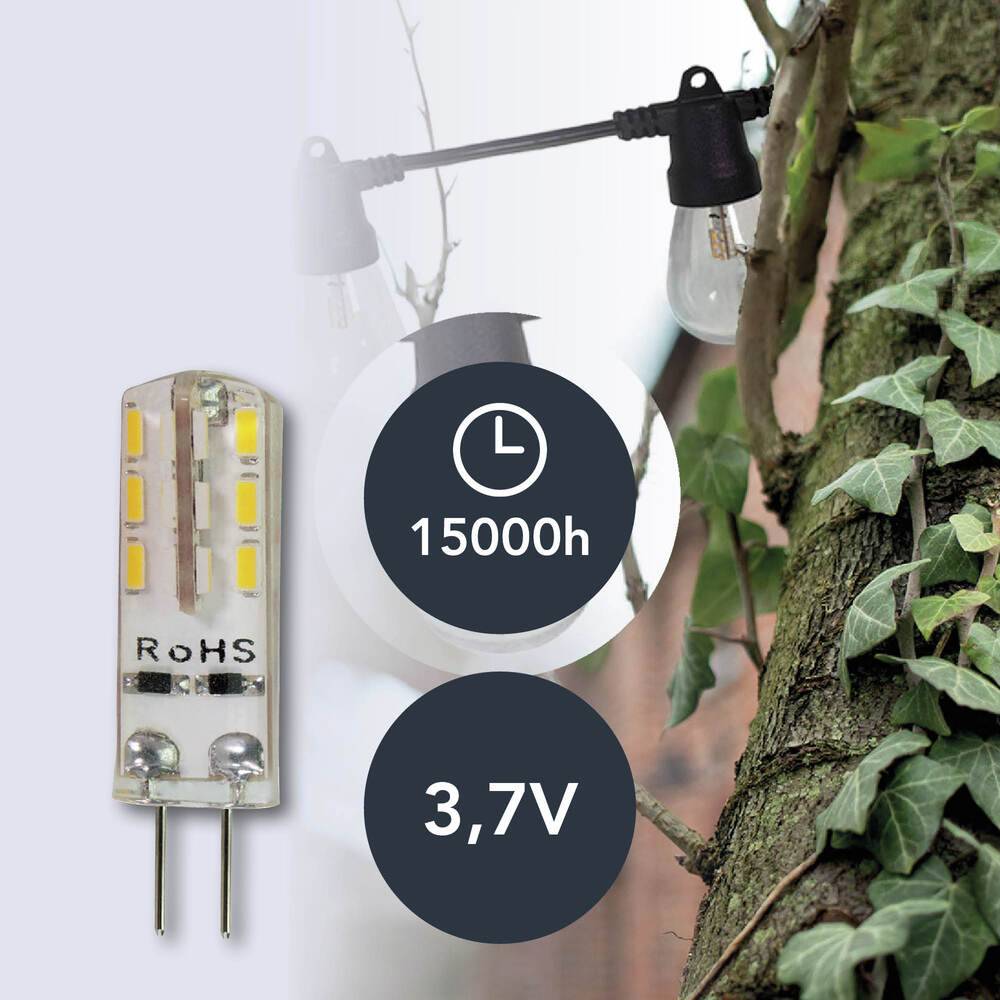 Lot 2 Ampoules LED G4 Diam. 10mm, 0.05W, 3.8 lumens, 3000K blanc chaud, basse consommation - Tibelec-4