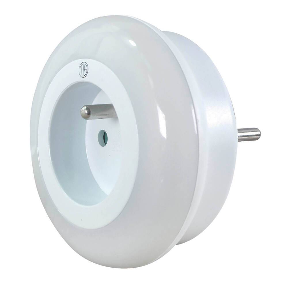 Veilleuse LED 2W, 12 lumens, 3500K blanc-chaud, avec prise, crépusculaire - Tibelec-0
