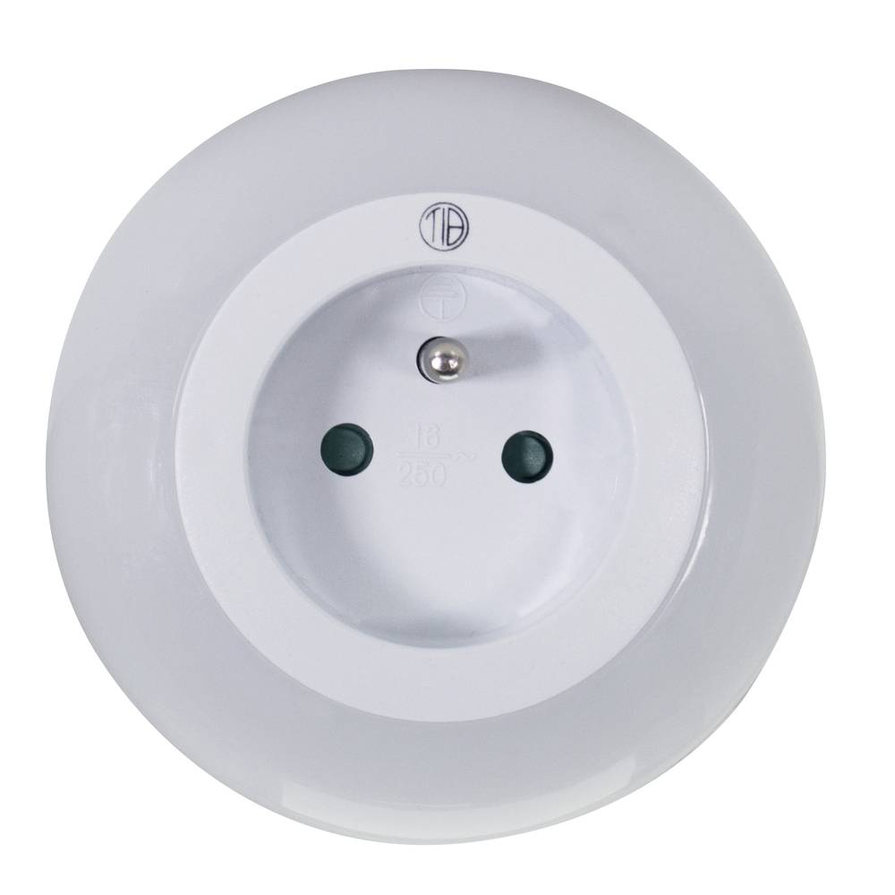 Veilleuse LED 2W, 12 lumens, 3500K blanc-chaud, avec prise, crépusculaire - Tibelec-1