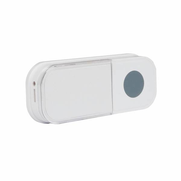 Bouton carrillon à pile, sans fil avec porte-étiquette, IP44, garantie 5 ans - Tibelec