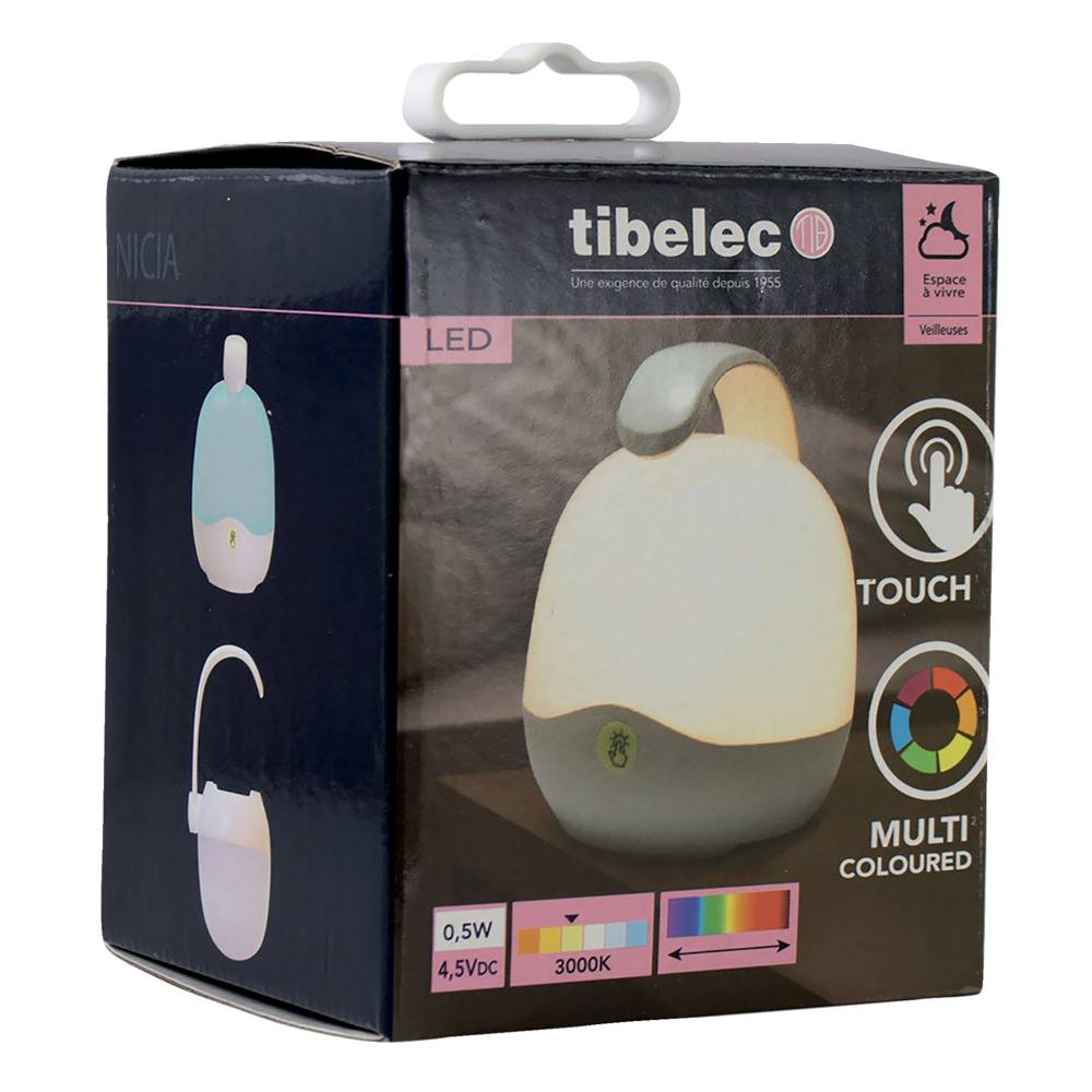 Veilleuse LED 0.5W 34lm 3000K ou couleurs changeantes inter. Tactile crochet de suspension- Tibelec-2