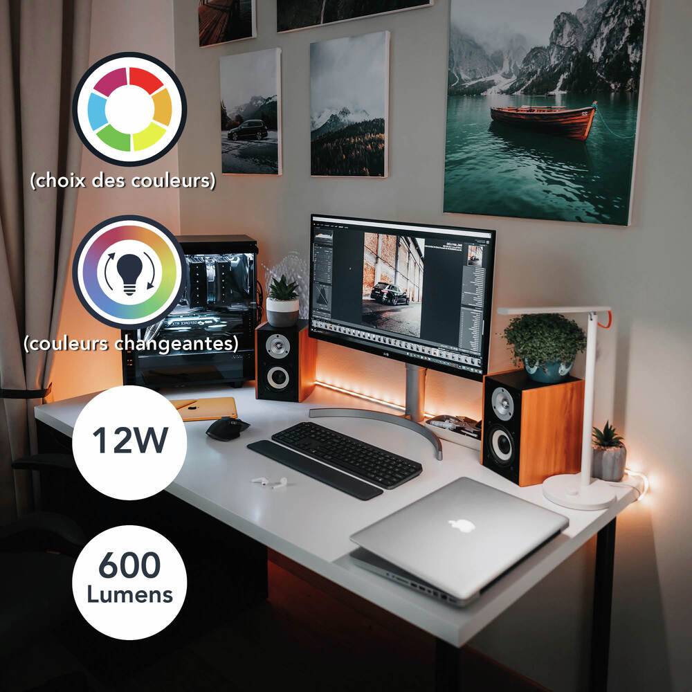 Ruban LED multicouleur connectable USB, 12W, 600 lumens, long. 2m, découpable, avec télécommande, adhésif - Tibelec-4