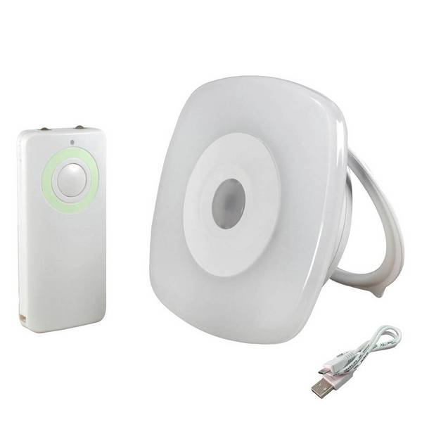 Veilleuse LED rechargeable USB, 0.5W, 18 lumens, 3000K blanc-chaud, avec télécommande, à suspendre ou à poser - Tibelec