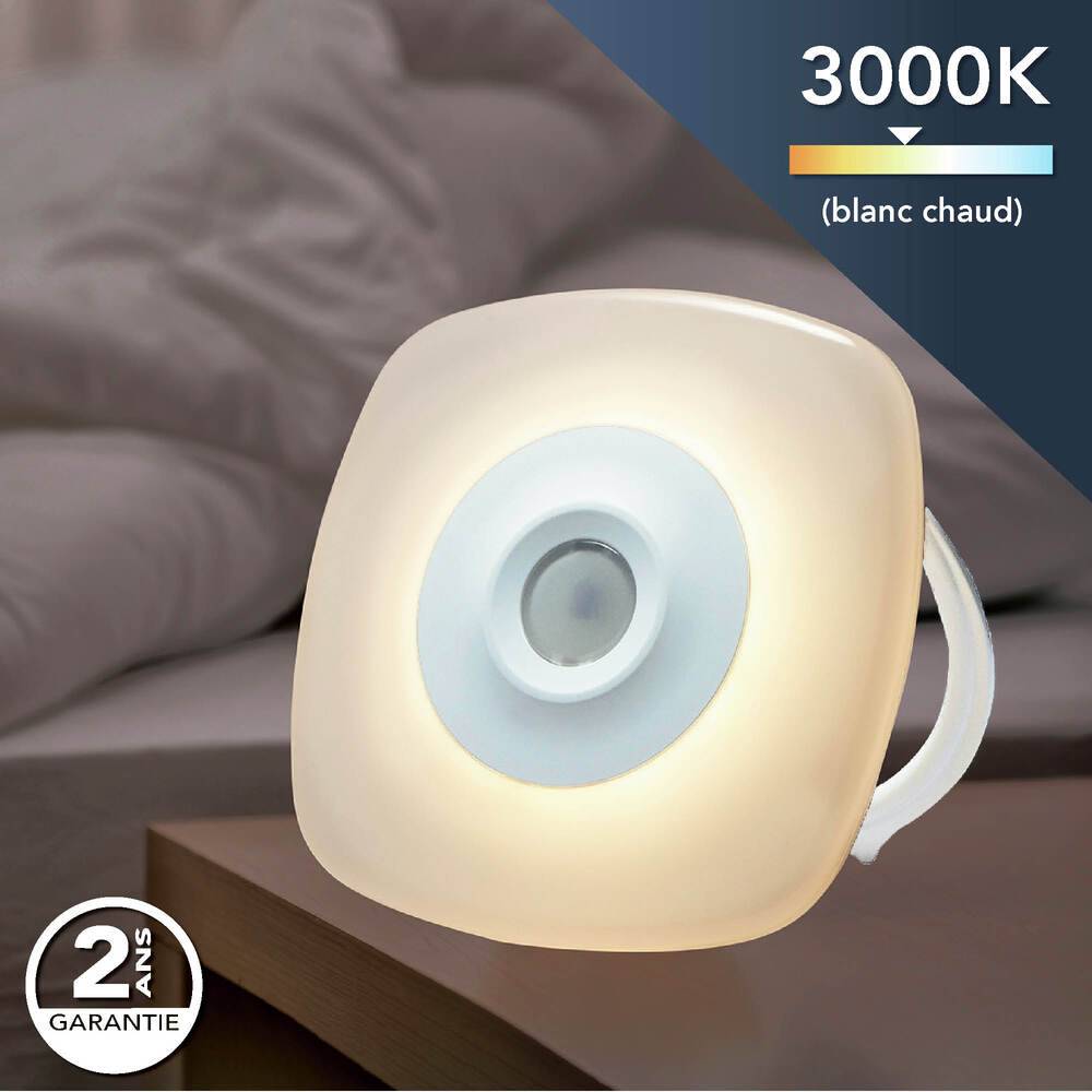 Veilleuse LED rechargeable USB, 0.5W, 18 lumens, 3000K blanc-chaud, avec télécommande, à suspendre ou à poser - Tibelec-1