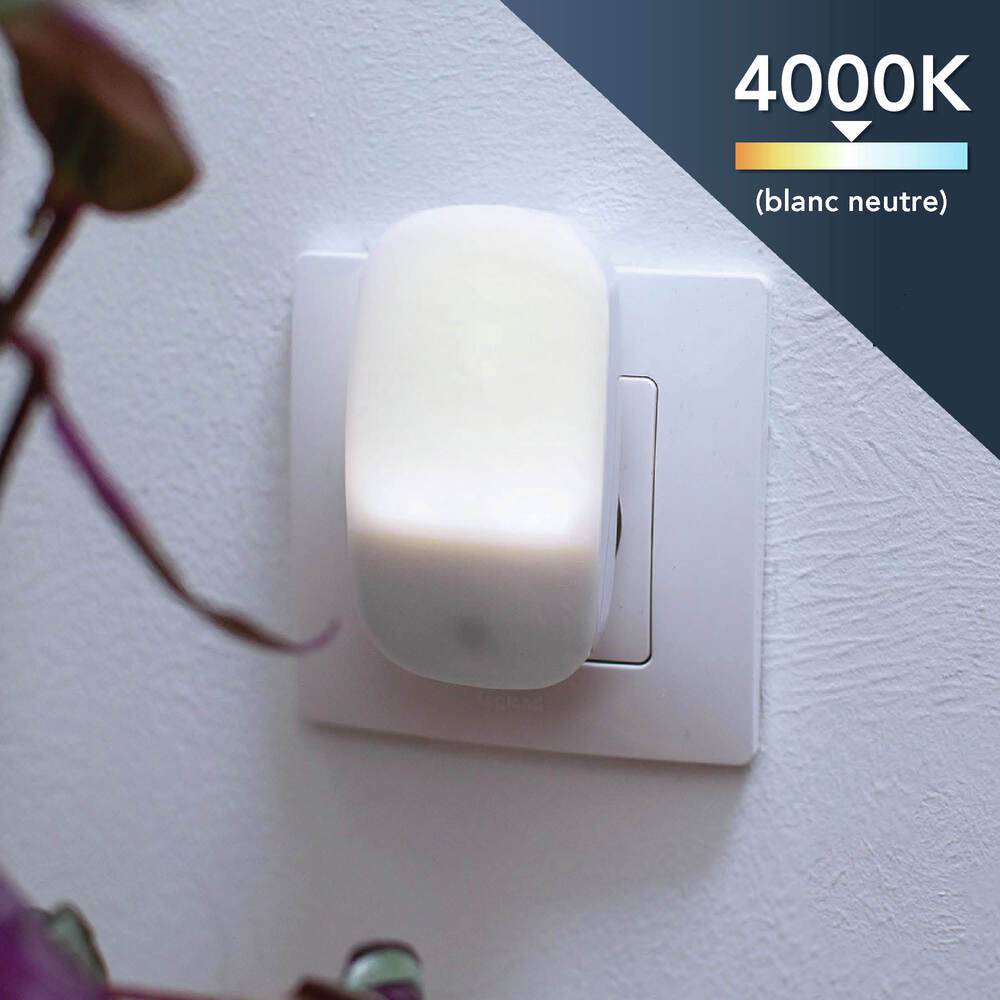 Veilleuse LED 0.25W, 4000K blanc-chaud, crépusculaire - Tibelec-1
