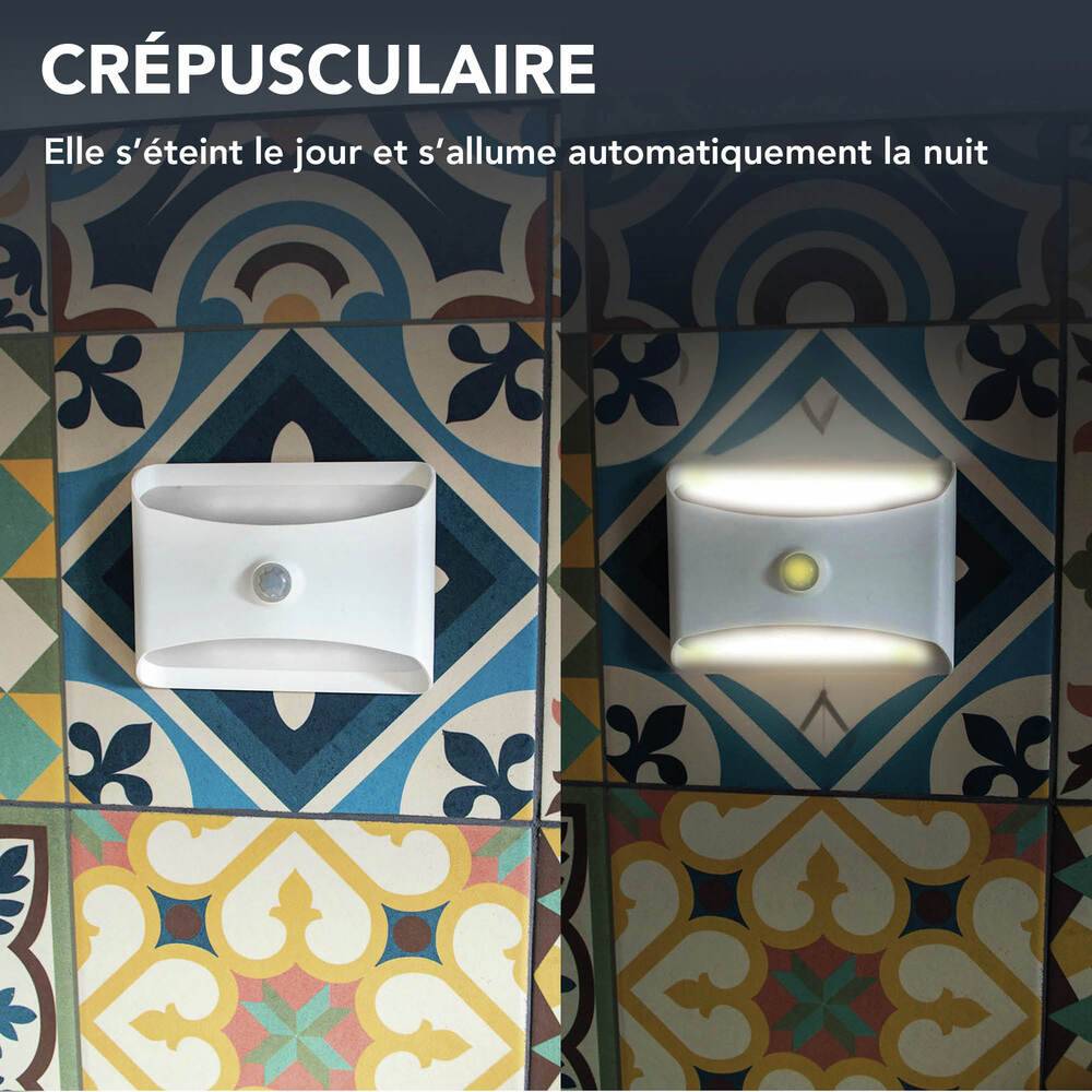Veilleuse LED à piles 0.5W, 30 lumens, 3000K, détecteur de mouvement, crépusculaire, fixation aimantée - Tibelec-2