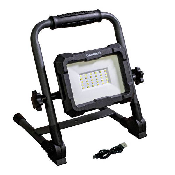 Projecteur LED de  rechargeable USB pliable 30W 2700 lm IP54 IK07 4000K power bank Gar. 3 ans