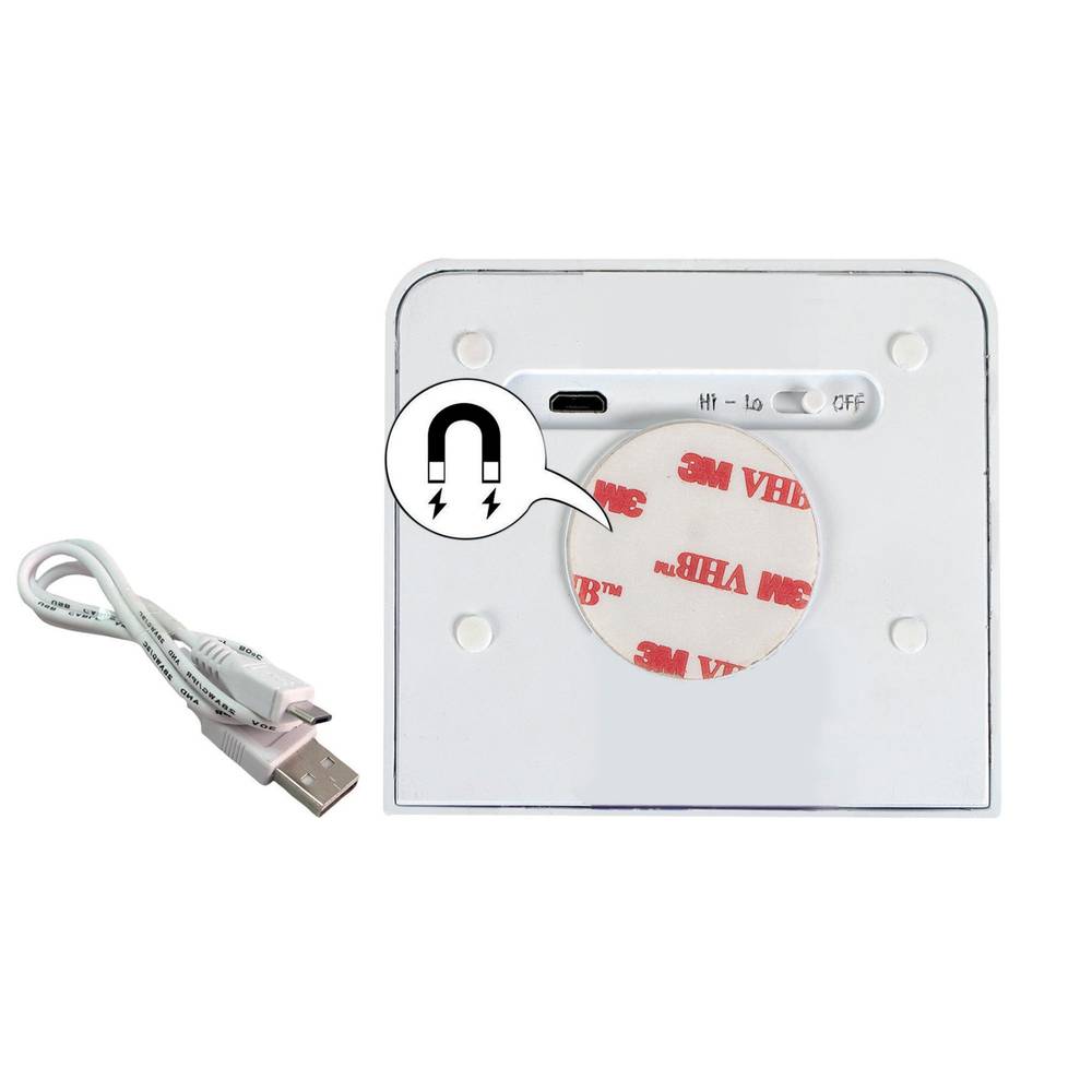 Veilleuse LED rechargeable USB, 0.4W, 3000K, détecteur de mouvement, crépusculaire, fixation aimantée - Tibelec-1