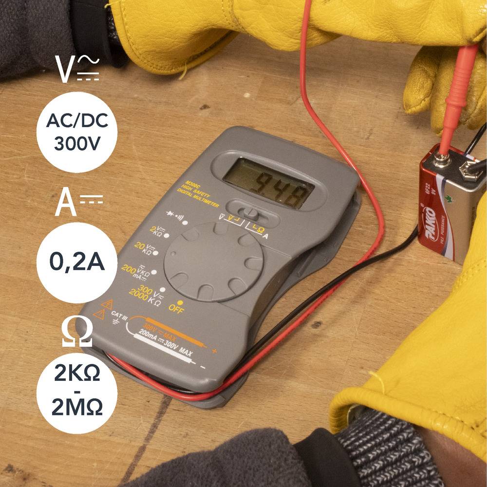 Multimètre digital de poche, 6 fonctions, 300 V, cat III- Tibelec-4