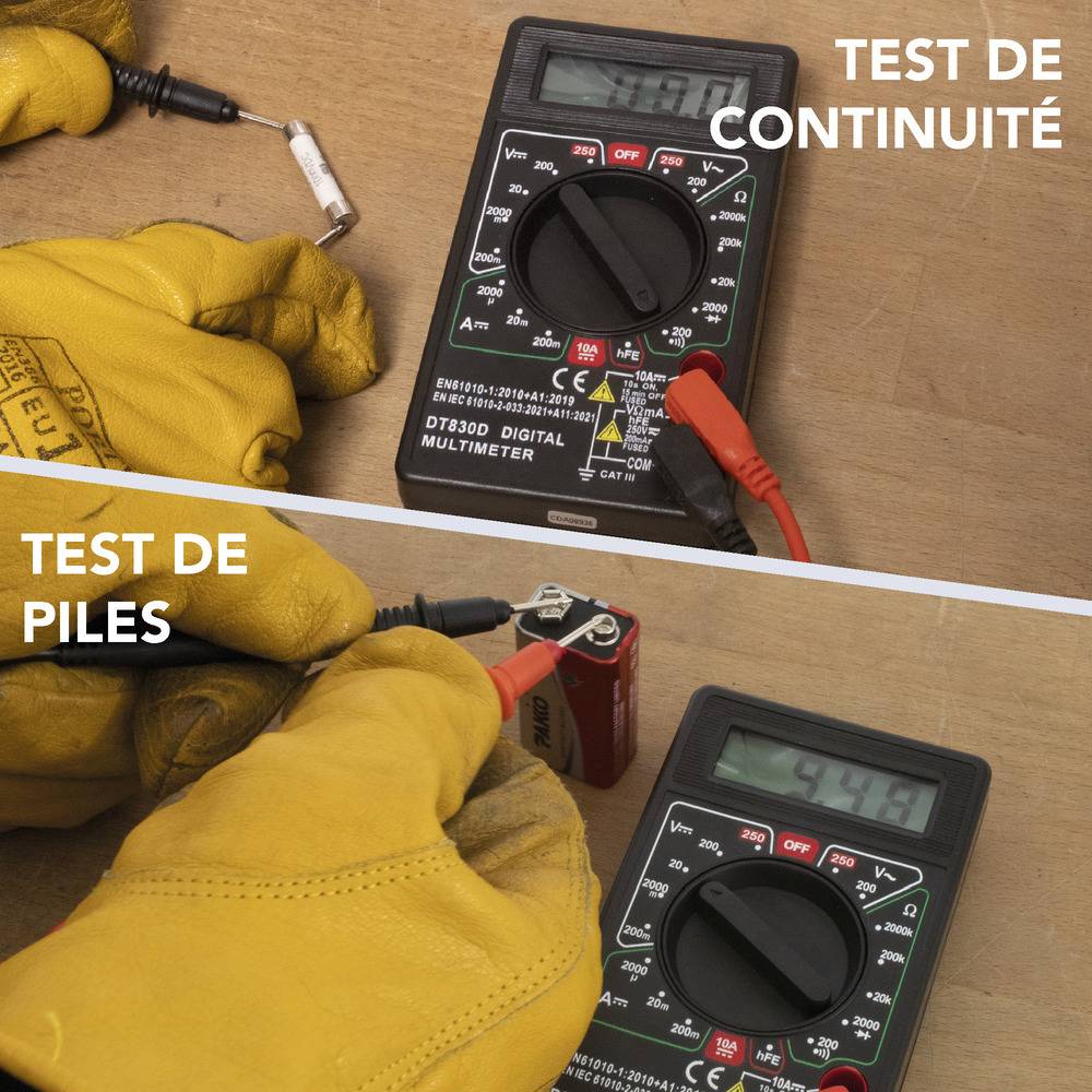 Multimètre digital compact, 7 fonctions, 250V, cat III - Tibelec-1