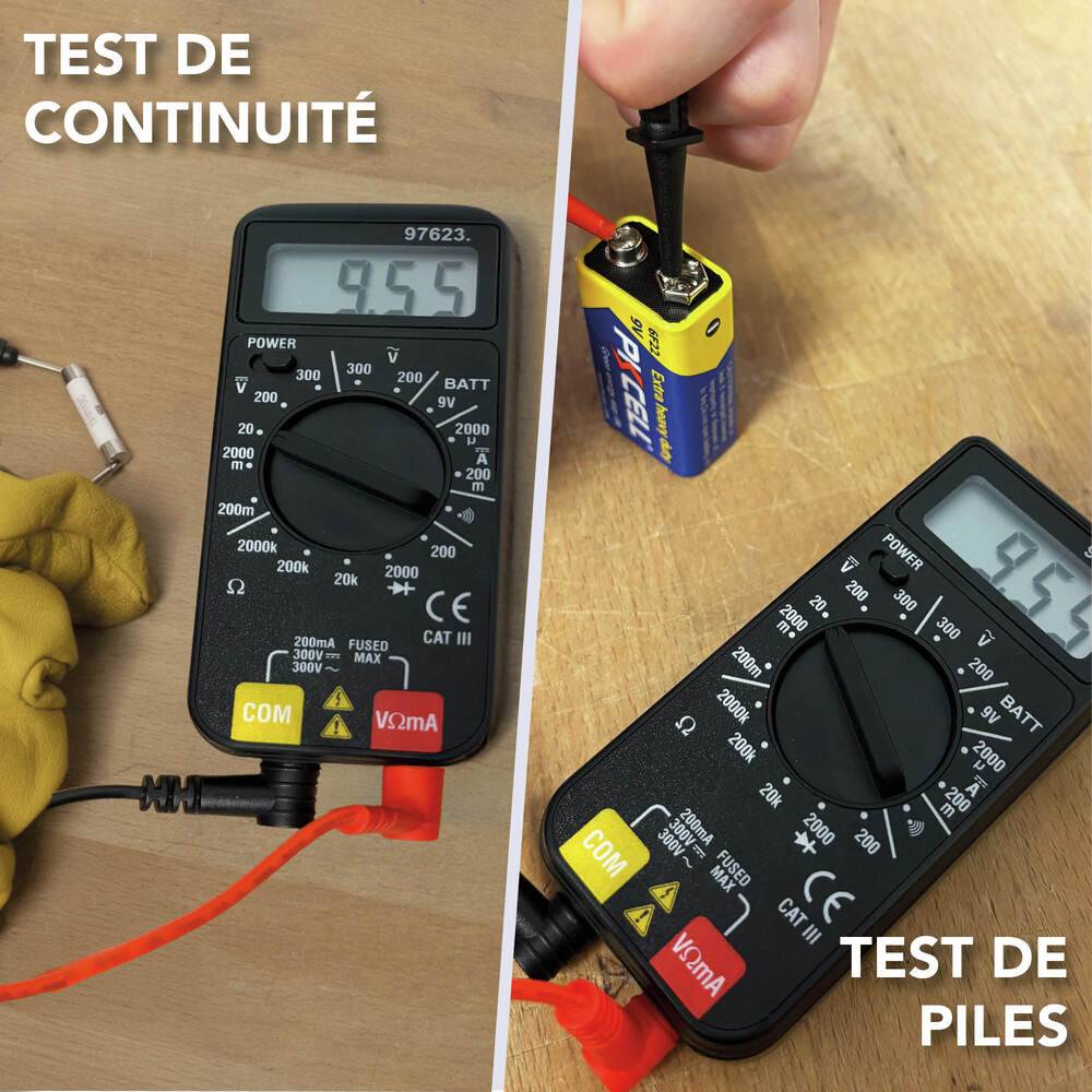 Multimètre digital de poche, 6 fonctions, 300V, cat III - Tibelec-2