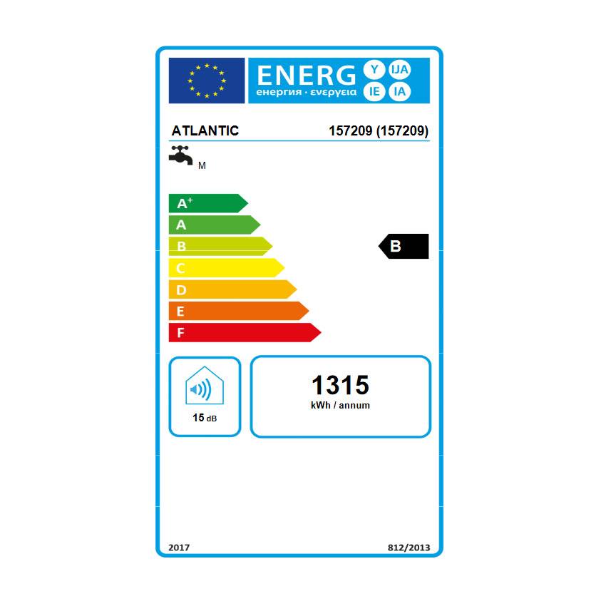 Chauffe-eau électrique ATLANTIC plat multiposition LINEO blanc 80L-1