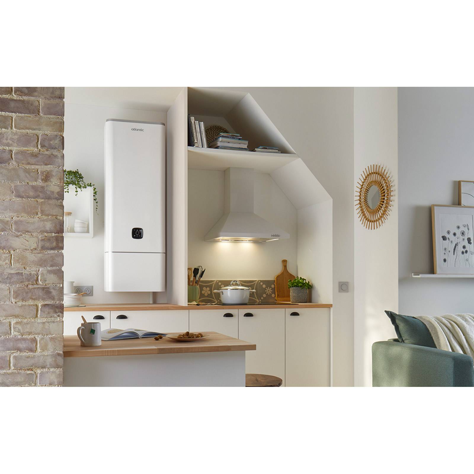 Chauffe-eau électrique ATLANTIC plat multiposition LINEO blanc 80L-4