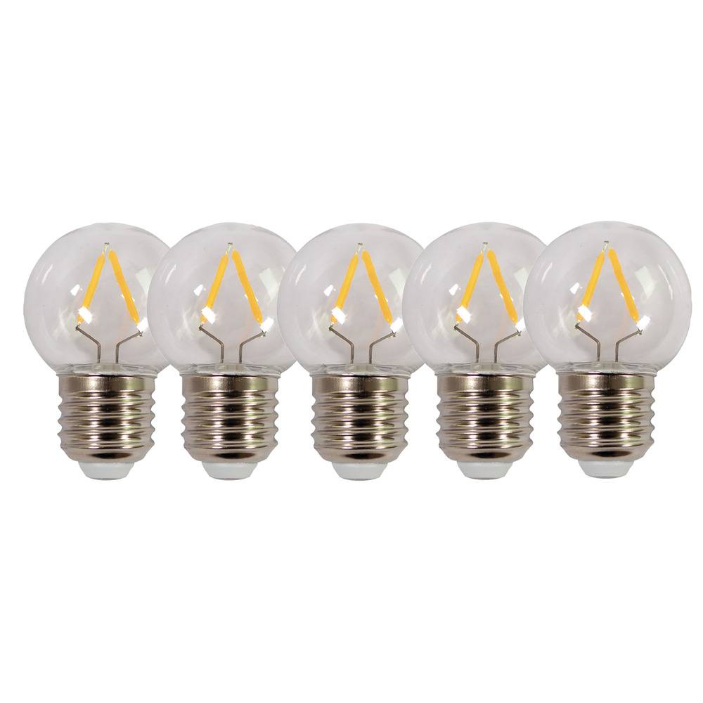 Pack de 5 Ampoules Sphériques LED à Filament 1,7W - 160LM en Plastique, Culot E27 pour Guirlandes Guinguettes- TIBELEC-0