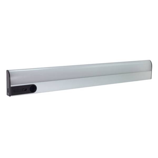 Réglette LED Argent 2.7W, 250 lm, 3000K, interrupteur infrarouge, batterie recheargable, intensité variable - Tibelec