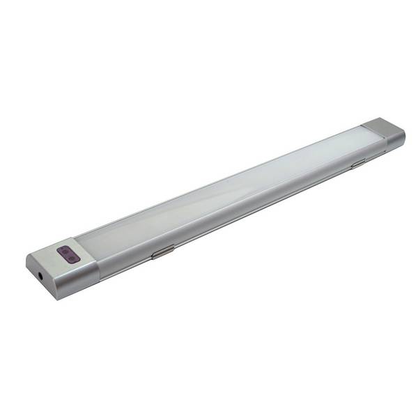 Réglette LED Argent 8W max, 800 lm, intensité variable 3000 à 6500K, inter. infrarouge, garantie 5 ans - Tibelec