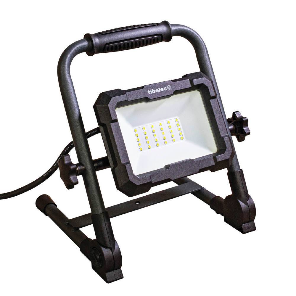 Projecteur LED de chantier filaire pliable 50W, 4600 lumens, IP65, IK07, 4000K blanc-neutre, garantie 3 ans - Tibelec-0