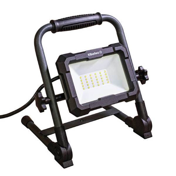Projecteur LED de chantier filaire pliable 50W, 4600 lumens, IP65, IK07, 4000K blanc-neutre, garantie 3 ans - Tibelec