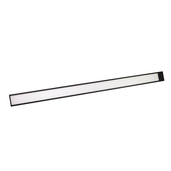 Réglette LED noir 3.6W, 250 lm, 4000K, recheargable, extra plat, inter. On/Off/Auto, intensité variable - Tibelec