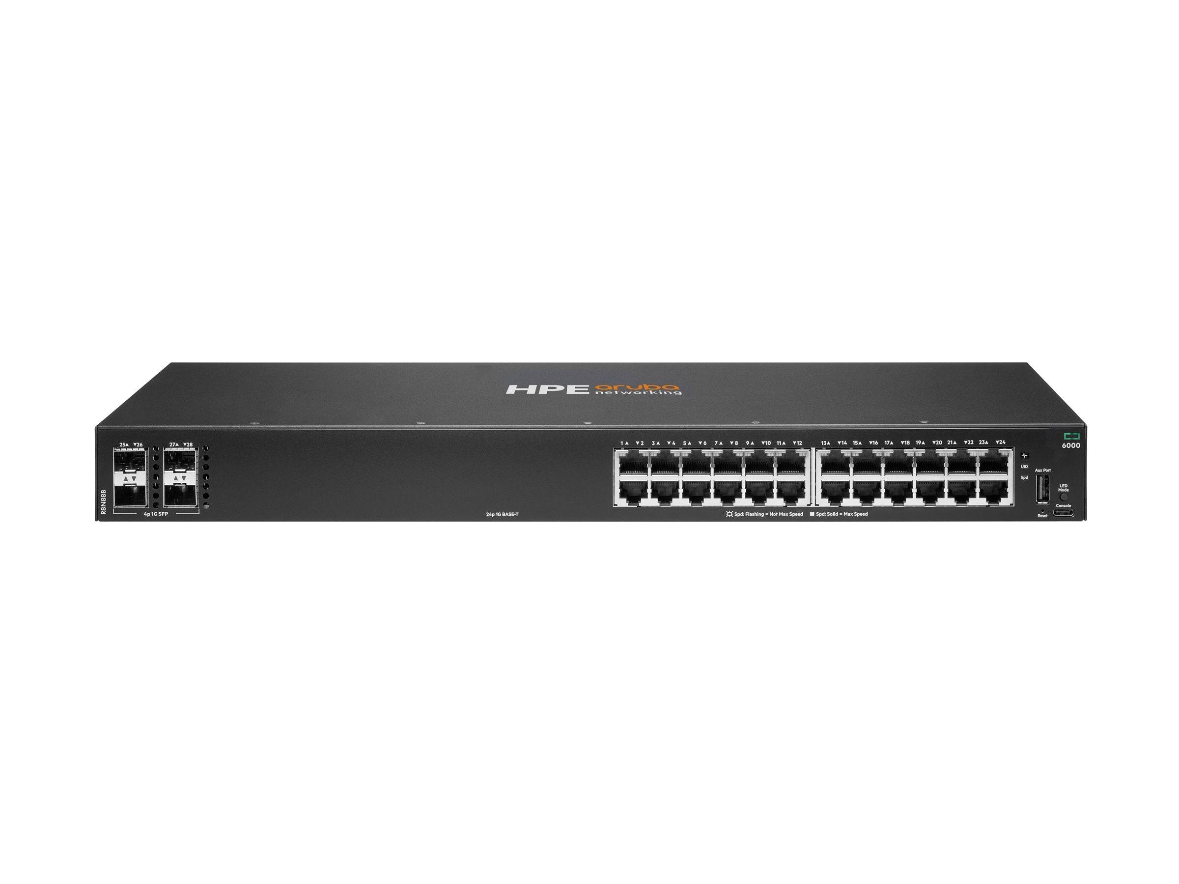 HPE Aruba Networking CX 6000 24p 10M/100M/1G 4p SFP 1G Switch EU en-1