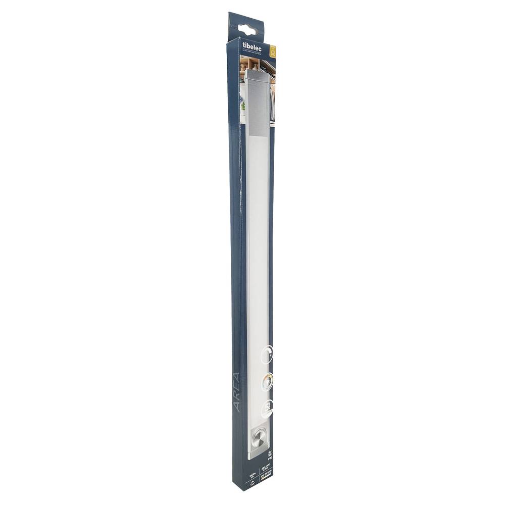 Réglette LED Argent 8W, 560 lm, intensité variable 3000 à 6500K, cordon alimentation integré, garantie 5 ans - Tibelec-4