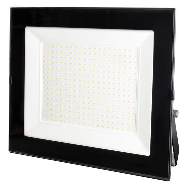 Projecteur LED Noir 200W, 24000 lumens, IP65, 4000K Blanc-neutre, connecteur rapide, fixation orientable 3D - Tibelec